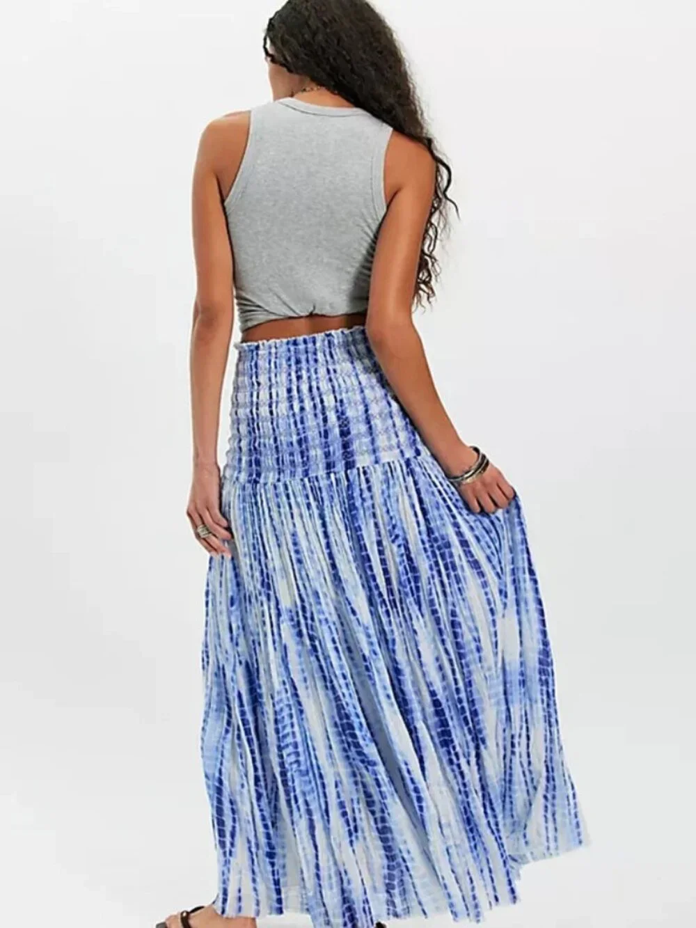 Free People Fp One Ravenna Tie Dye Convertible Maxi Skirt Smocked Dress M